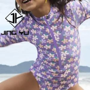 Maillots de bain à faible MOQ, UPF50+, protection, imprimé, bikini pour filles, maillot de bain une pièce personnalisé en nylon pour enfants - Product Image 1