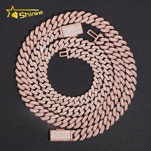 สร้อยคิวบาลิงค์เงินแท้ 925 ประดับเพชรโมอิสซาไนต์ ขนาด 12 มม. 13 มม. ชุบทองคำขาว ดีไซน์ฮิปฮอป ผ่านการทดสอบเพชร - Product Image 2