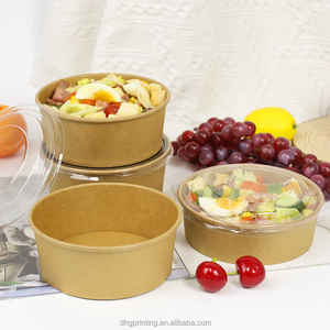 Bol en papier rond jetable pour salade <span class=keywords><strong>Poke</strong></span> avec couvercle en PET - Product Image 5