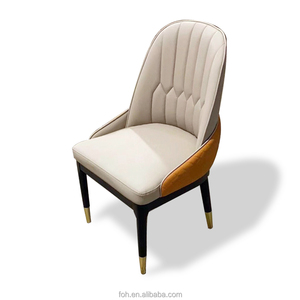 Sedia da Caffetteria con Gambe <span class=keywords><strong>in</strong></span> <span class=keywords><strong>Legno</strong></span> e Base Dorata <span class=keywords><strong>in</strong></span> Pelle Bianca per Lobby di Hotel e Ristoranti - Product Image 3