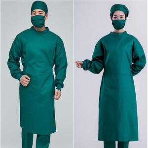 Bata de Médico de Algodón Transpirable, Ropa para Pacientes, Bata Quirúrgica Reutilizable con Puños Acanalados, Ropa de Aislamiento para Médicos - Product Image 1