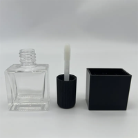 N2036 Usine Vente en gros Tubes de brillant à lèvres de 10ml Bouteilles en verre plat Bouchon Joint brosse Couleur personnalisée OEM/ODM disponible pour l'emballage des lèvres