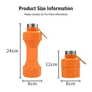 Eco-Friendly 650ml Creative Dumbbell Shape Foldable <b>Plastic</b> <b>Drinkware</b> Custom Logo Drinking Water Bottle - Product Image 2
