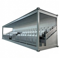 Conteneur tribune préfabriqué en acier moderne de 20 et 40 pieds avec sièges pliables et auvent pour stade sportif