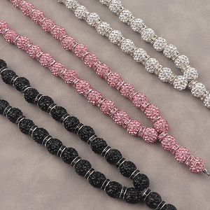 Islami kalung rantai sweter dengan liontin <span class=keywords><strong>Allah</strong></span>, Kalung rantai tasbih berlian imitasi warna empuk 10 mm dengan liontin perak untuk doa Muslim - Product Image 5