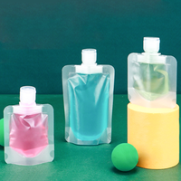 Pochette à bec verseur 30ml 50ml 100ml Sac en plastique transparent Emballage liquide Sac échantillon cosmétique avec bouchon rabattable