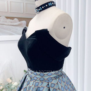 Hx144 Elegant Black Evening Dress Banquet Host Lace <b>Decoration</b> <b>Prom</b> Ball Gown Jancember - Product Image 2