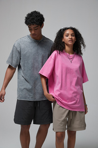 Tùy Chỉnh Thêu Biểu Tượng Thời Trang Đường Phố Quá Khổ Nặng Bông Người Đàn Ông Của T-Shirts Chất Lượng Cao In Heavyweight Rửa Axit Cổ Điển T Áo Sơ Mi - Product Image 5