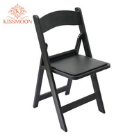 Chaises pliantes en résine blanches et noires pour événements, mariages, hôtels, chaises pliantes en plastique pour jardin Wimbledon, vente en gros