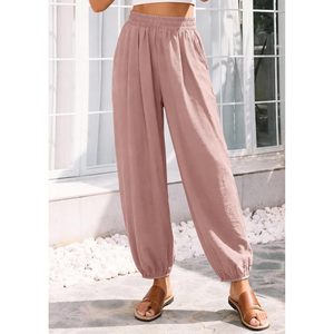 Womens Harem Pants High Waisted Loose Wide Leg Palazzo Pockets Breathable Casual <b>Lounge</b> Beach Travel Trousers Outfits - Product Image 6