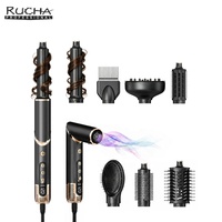 Sèche-cheveux pliable RUCHA, moteur BLDC haute vitesse, brosse à air chaud, outils de coiffage à ions négatifs, multi-styler 8 en 1
