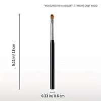 1 Pinceau à ongles en gel à tête ronde, manche noir, virole métallique, poils en nylon, pour extension de gel UV, peinture, manucure, salon, DIY