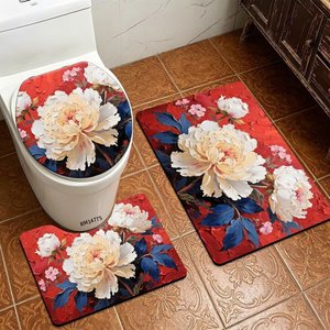 Ensemble <span class=keywords><strong>de</strong></span> <span class=keywords><strong>tapis</strong></span> <span class=keywords><strong>de</strong></span> bain en polyester 3 pièces personnalisable, fabriqué à la machine, antidérapant, imperméable, écologique, résistant aux rayures, avec <span class=keywords><strong>tapis</strong></span> <span class=keywords><strong>de</strong></span> toilette en forme <span class=keywords><strong>de</strong></span> U - Product Image 5