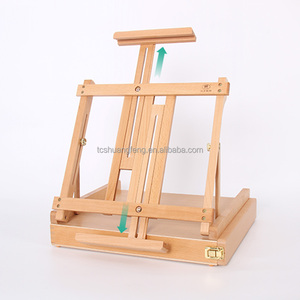 Caballete de mesa de estudio-Caballete de <span class=keywords><strong>artista</strong></span> de madera de haya maciza ajustable y caja de bocetos con almacenamiento para lienzos de hasta 34 "de alto W05B - Product Image 3