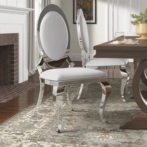 Parlak gümüş paslanmaz çelik bacaklar ile Modern yemek odası sandalyesi oturma toplantı odası ayıklayacaktır için High-End döşemeli sandalyeler