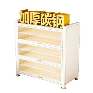 Meuble à chaussures en acier multi-niveaux grande capacité anti-poussière avec porte relevable pour entrée de maison - Product Image 2