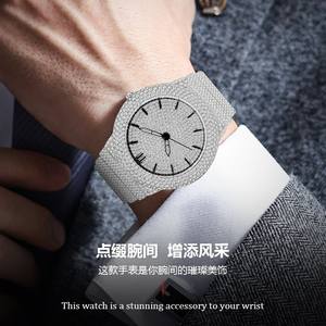 นาฬิกาหรูหราประดับเพชรโมอิสซาไนต์ VVS สไตล์ฮิปฮอปสำหรับทุกเพศ ผ่านการทดสอบเพชร นาฬิกาควอตซ์ - Product Image 4