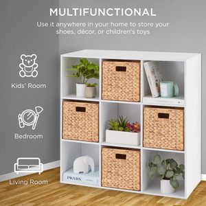 Organizador de almacenamiento de madera de 9 cubos con apertura de estante, <span class=keywords><strong>3</strong></span> paneles traseros extraíbles, librería de MDF personalizable, muebles de sala de estar - Product Image 3