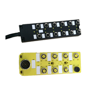 Boîtier de jonction en cuivre M12 DIN à 8 ports et 4 broches avec interrupteur, indice de protection IP67 et câble de 5 mètres
