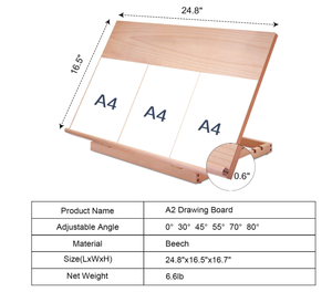 Caballete de Mesa de Madera Maciza Ecológico, Soporte de Pintura Resistente Hecho a Mano <span class=keywords><strong>para</strong></span> Principiantes, Estudiantes y Niños, <span class=keywords><strong>para</strong></span> Dibujo Artístico - Product Image 2