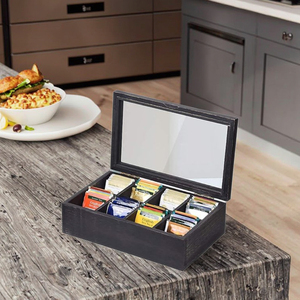 Boîte à thé en <span class=keywords><strong>bois</strong></span> bon marché et de haute qualité avec compartiments boîte de support de sachet de thé en <span class=keywords><strong>bois</strong></span> pour cadeaux de maison de cuisine - Product Image 6