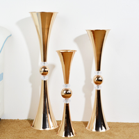 Aeofa vases trompette or trompette vase métal vase trompette grand vase pour centres de table de mariage