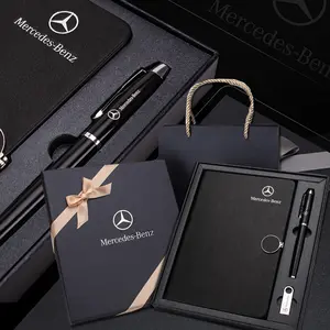 Corporate Promotional gift items notebook pen flash drive set Custom Luxury Journal Notebook Business Gift Box Set For Men Women