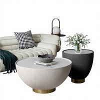 Table basse en métal de style nordique pour petit appartement, salon, table à thé moderne de luxe avec plateau en pierre