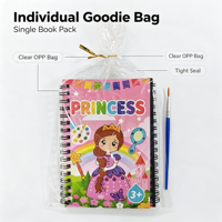 Individuelles Aquarell-Malbuch für Kinder Spiralgebunden DIY Zeichenblock Geschenk mit Pinsel 24 Sets Vollfarbdruck Notizbuch