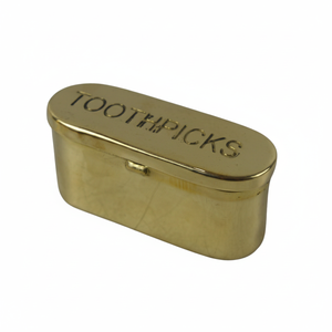 กล่องใส่ไม้จิ้มฟันทองเหลืองคุณภาพสูงอุปกรณ์ในครัวอุปกรณ์ตกแต่งโต๊ะแบบพกพาที่วางไม้จิ้มฟัน - Product Image 1