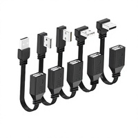 Câble USB 2.0 plat en silicone souple mâle-femelle avec conducteur en cuivre étamé et extension à angle droit de 90 degrés pour la charge