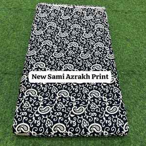 Tissu en coton imprimé traditionnel Sami Azrakh, tissu en coton doux pour la confection de robes Kurti, de costumes, de travaux d'artisanat et d'usage domestique - Product Image 4