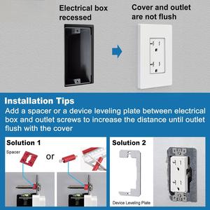 Cubiertas de Placa de Pared Decorativas sin Tornillos para 2 Tomas de Corriente, Blanco Mate, Resistentes a Arañazos e Impactos, de Policarbonato - Product Image 6