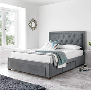 Letto matrimoniale King <span class=keywords><strong>Size</strong></span> moderno di lusso leggero di alta qualità con letto in tessuto semplice con contenitore - Product Image 4
