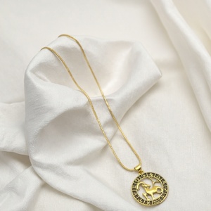 Hengdian Constellation Series Venta caliente 18K chapado en oro Aries enlace cadena collar clásico Lucky Passion joyería al por mayor - Product Image 2