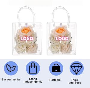 Bolsas de Regalo Transparentes Personalizadas con Asa, Bolsa de PVC con Lazo para Navidad, Pascua, Bodas, Baby Shower, Fiestas de Cumpleaños - Product Image 5