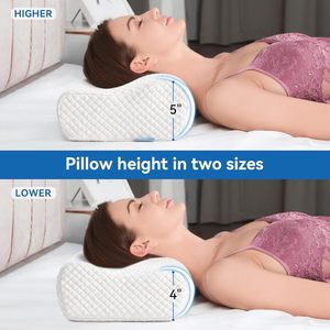 Almohada Cervical Ortopédica <span class=keywords><strong>de</strong></span> <span class=keywords><strong>Espuma</strong></span> Viscoelástica Contorneada <span class=keywords><strong>para</strong></span> Viaje, con Funda Extraíble, <span class=keywords><strong>para</strong></span> Alivio del Dolor <span class=keywords><strong>de</strong></span> Cuello, <span class=keywords><strong>para</strong></span> <span class=keywords><strong>Dormir</strong></span> <span class=keywords><strong>de</strong></span> Lado o Boca Arriba - Product Image 2