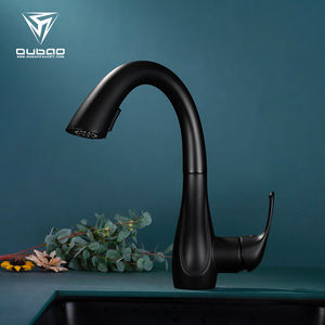 Grifo de fregadero con rociador extraíble de cuello de cisne de gama alta de manija única de fábrica, grifo de cocina negro extraíble - Product Image 6