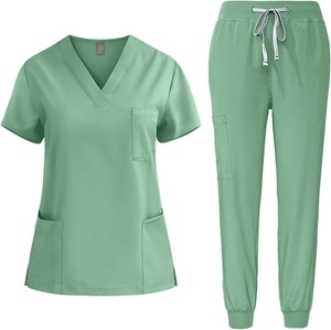 Ensemble d'uniformes médicaux légers et extensibles pour clinique, pantalon de jogging, col montant, pour infirmières et personnel hospitalier - Product Image 3