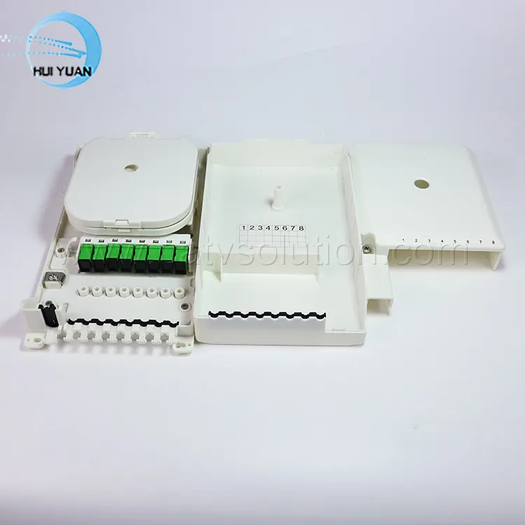 Boîtier de Distribution de Fiber optique à 8 cœurs avec 1x8 PLC Splitter FTTH Terminal Box