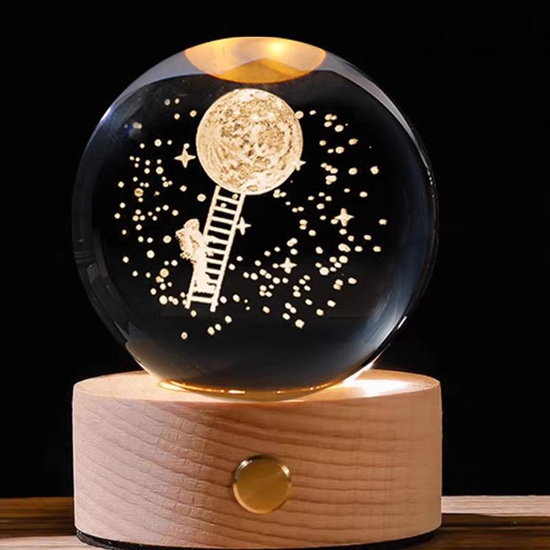 Lampe lumineuse tactile boule de cristal 6 cm - Vers la lune