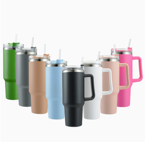 Gobelet isotherme personnalisable en acier inoxydable de 40 oz, grande capacité, avec poignée et paille, pour équipe de football moderne, écologique, idéal pour les voyages et la <span class=keywords><strong>voiture</strong></span> - Product Image 4