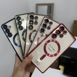 Funda para Teléfono Móvil <span class=keywords><strong>Samsung</strong></span> S23/S24/S25PLUS, Venta al por Mayor de Fábrica BAILI, Película de Lente CD Electrochapada, Cubierta Trasera Magnética Transparente - Product Image 1