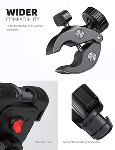 פעולת יד אחת טלפון מתכת קליפ שחור טופר שחור אופניים טלפון הר אופנוע handlebar - Product Image 4