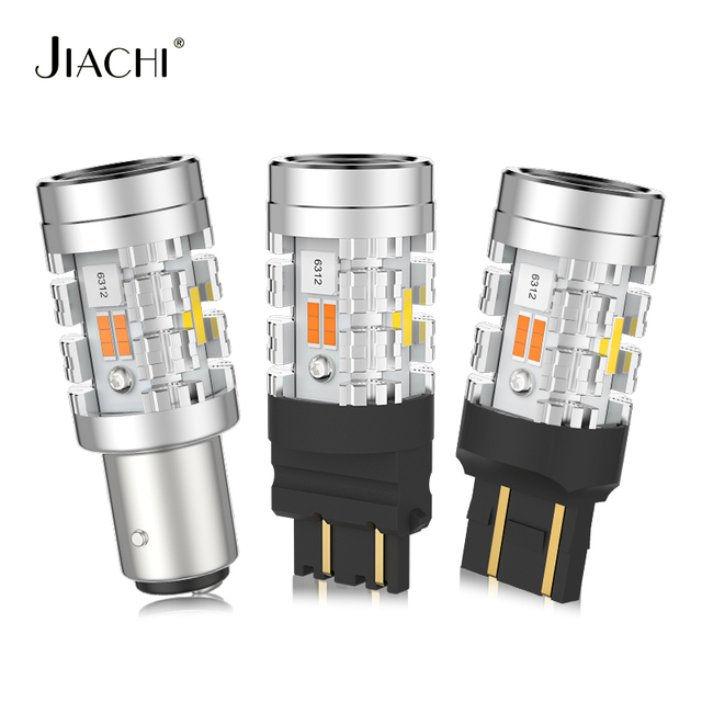 Jiachi 3157 7443 1157 LED Bulbs Canbus DRL Parking Lamp Turn Signal Lights T25 Dual Yellow White Switchback With Cooling Fan 12V