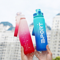 Gourdes de Sport Grande Capacité 1000 ml Nouveaux Modèles 2025, Bouteilles, Gobelets et Articles de Boisson en Plastique – Vente en Gros Usine