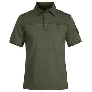 Clothing Manufacturers Custom Mens Summer Tactical T-Shirt, High Quality Short Sleeve Golf Polo,Cotton Pocket Polo Shirt Combat