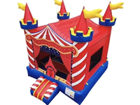 Château gonflable sur le thème du cirque de 13x13 pieds, château gonflable de qualité commerciale pour enfants, idéal pour les fêtes en plein air
