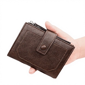 2025 New Men's Genuine Leather Vintage Portable Short Multi-Card & Driver's License <b>Wallet</b> with Polyester Lining - Product Image 2