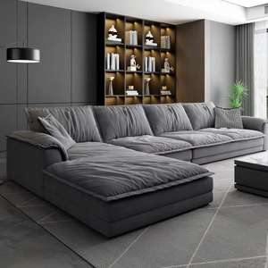 Sofa Kain Modern Mewah dengan Chaise Ottoman untuk Hotel, Villa, Ruang Tamu, Kamar Tidur, Sofa Modular Bentuk L Sudut - Product Image 6